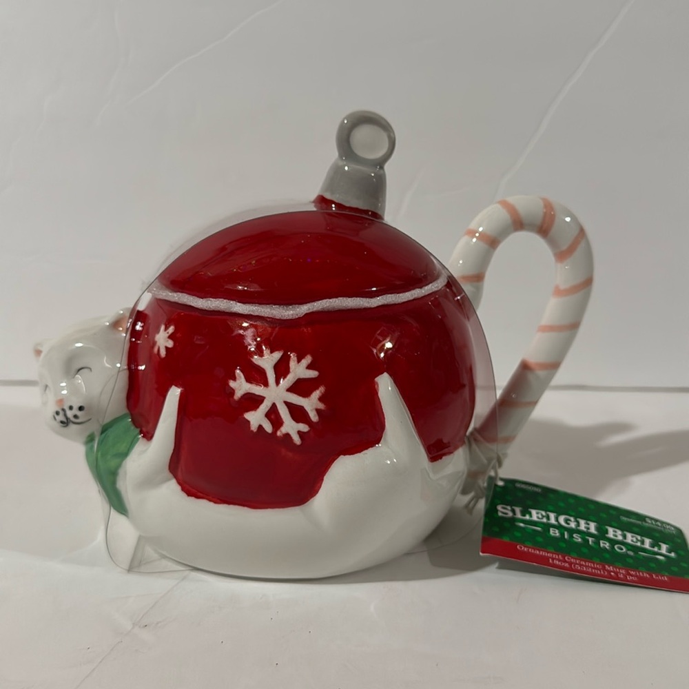 NEW Christmas Cat Mug with Lid - Christmas Ornament Ceramic Cat Mug - Cat Gifts